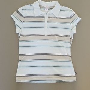 Tilt☆ striped collared shirt
